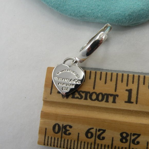 NEW Mini Heart Huggie Hoop Earrings Return to Tiffany & Co Solid 925 Silver - Picture 7 of 15